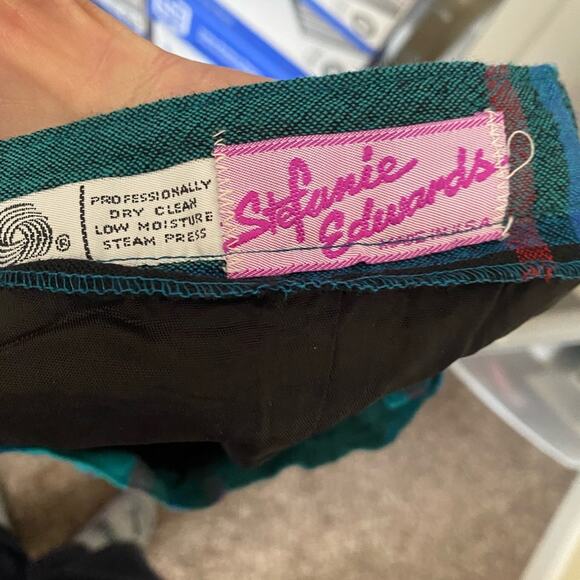 Stephanie Edwards Vintage Wool Plaid Pleated Midi Skirt - Picture 12 of 14